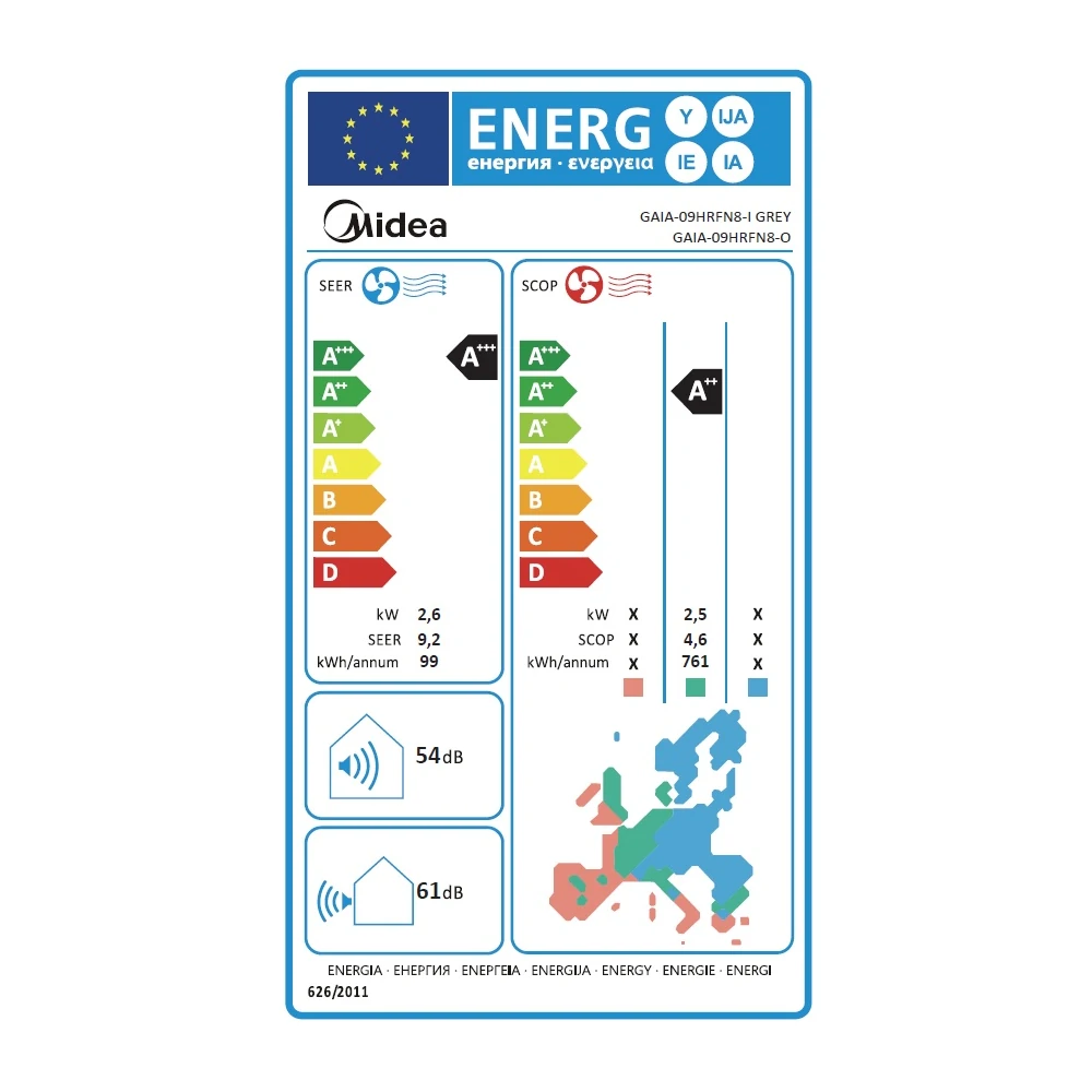 Midea Gaia 2,6 kW (šedá)