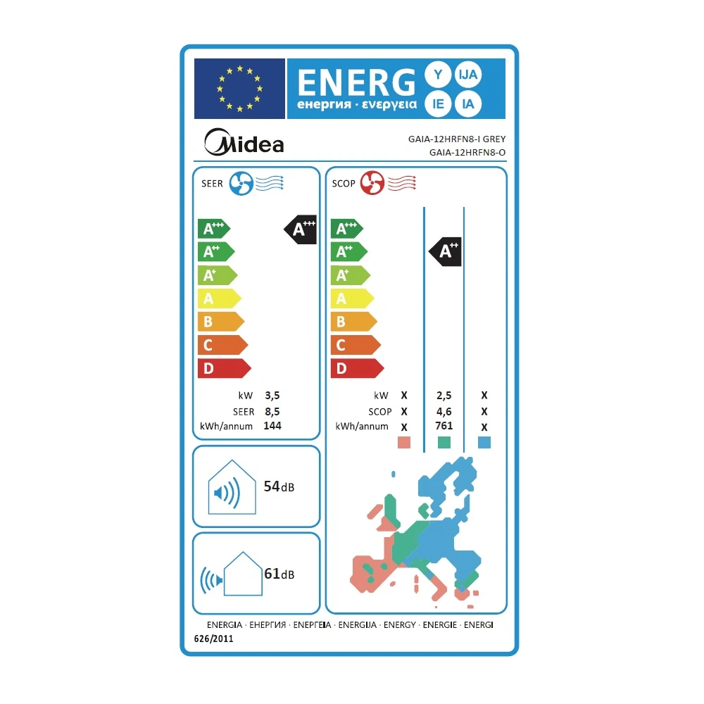 Midea Gaia 3,5 kW (šedá)