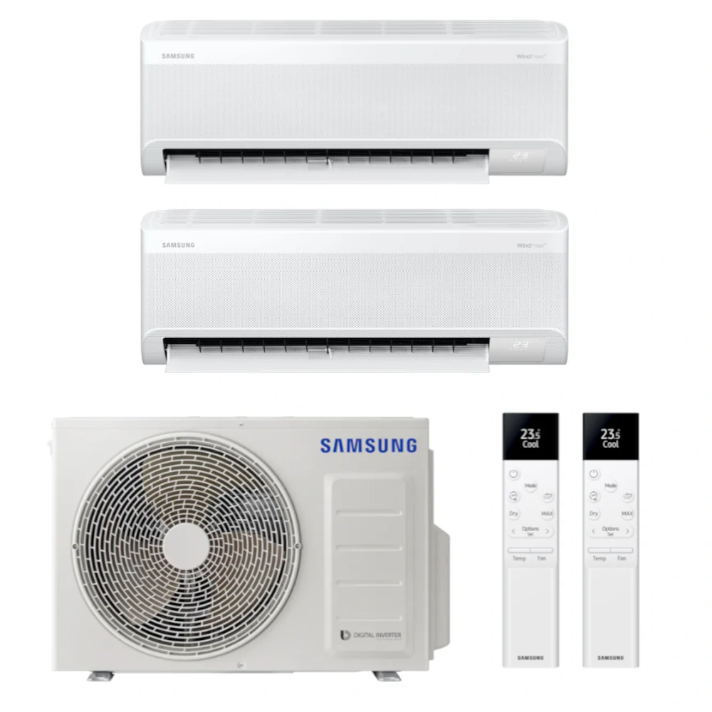 Samsung Wind-Free Comfort S2 multisplit 2x1 (2,5 kW + 3,5 kW) včetně montáže