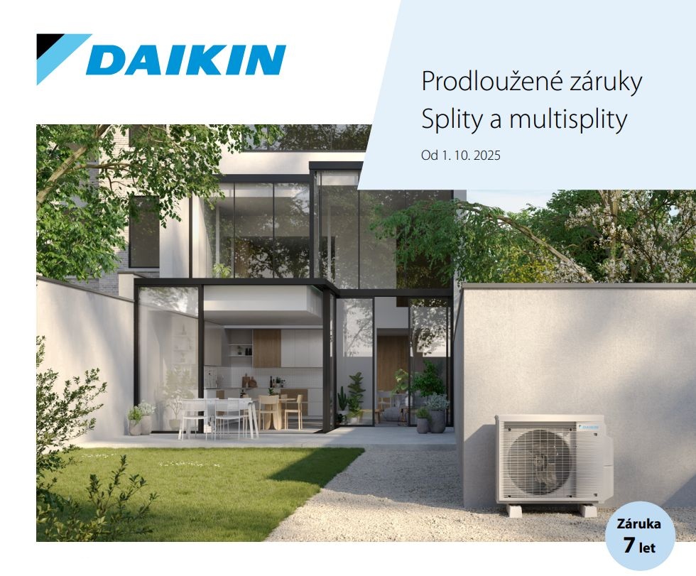 Populární články Novinka: Daikin nyní se zárukou 7 let!